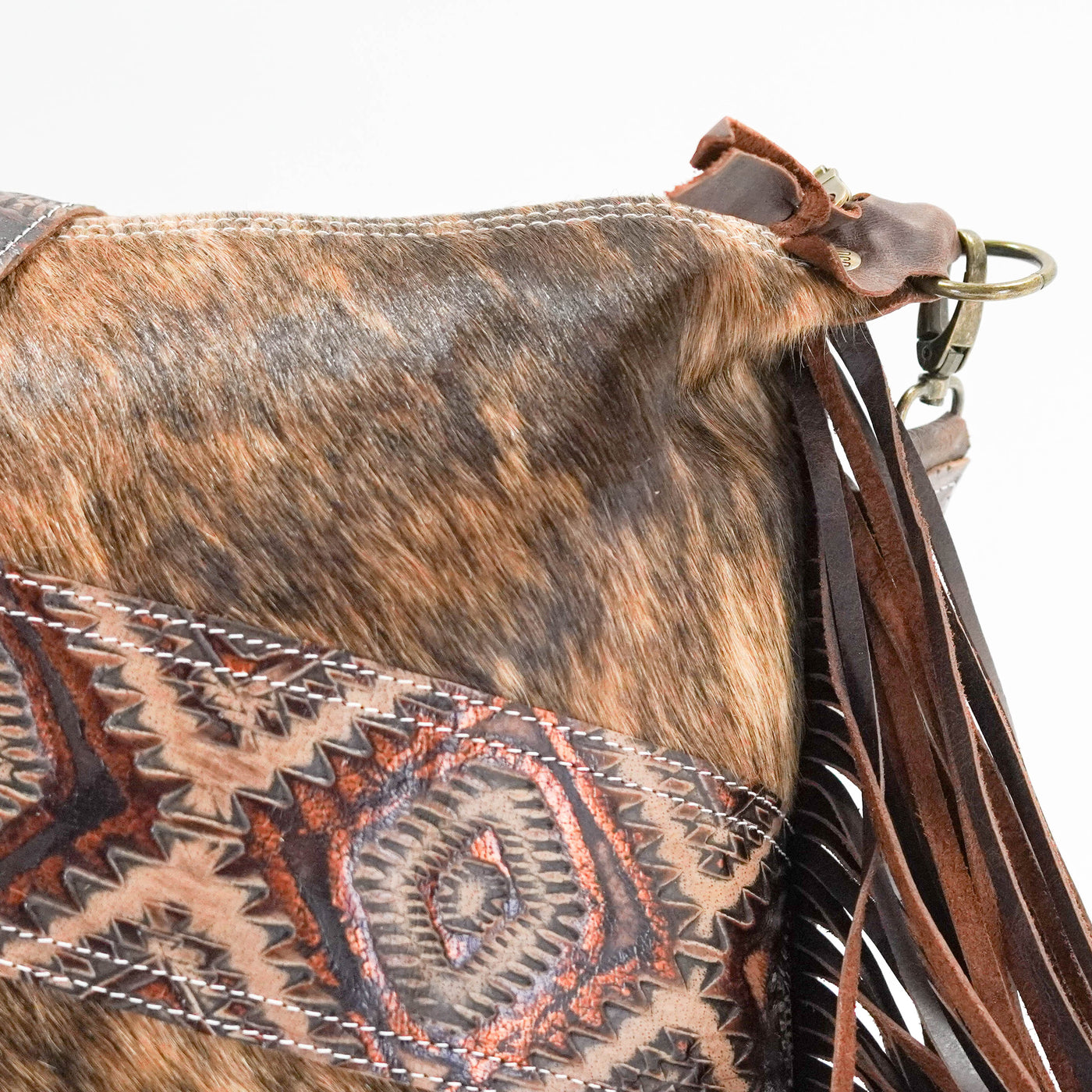 Annie - Brindle w/ Bronzed Aztec-Annie-Western-Cowhide-Bags-Handmade-Products-Gifts-Dancing Cactus Designs