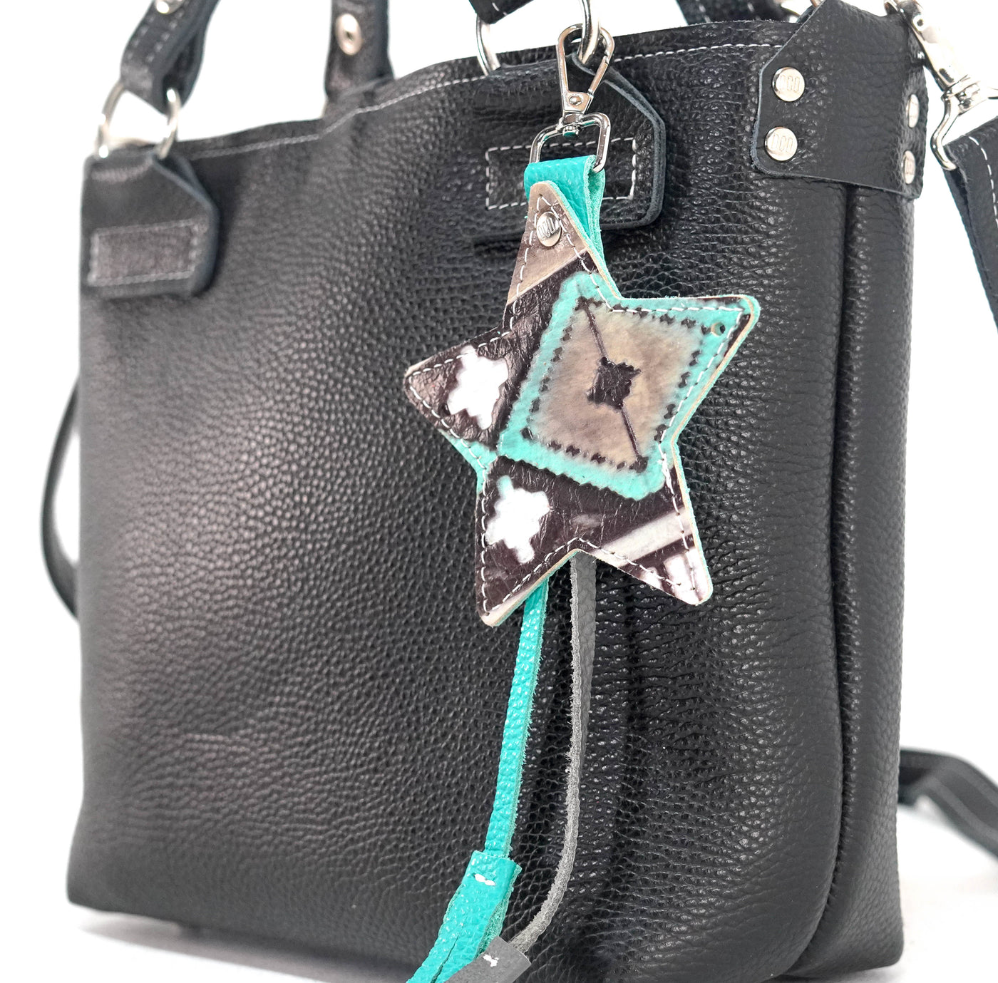 Bag Charm - All Embossed w/ Cocoa Navajo-Bag Charm-Western-Cowhide-Bags-Handmade-Products-Gifts-Dancing Cactus Designs