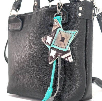 Bag Charm - All Embossed w/ Cocoa Navajo-Bag Charm-Western-Cowhide-Bags-Handmade-Products-Gifts-Dancing Cactus Designs