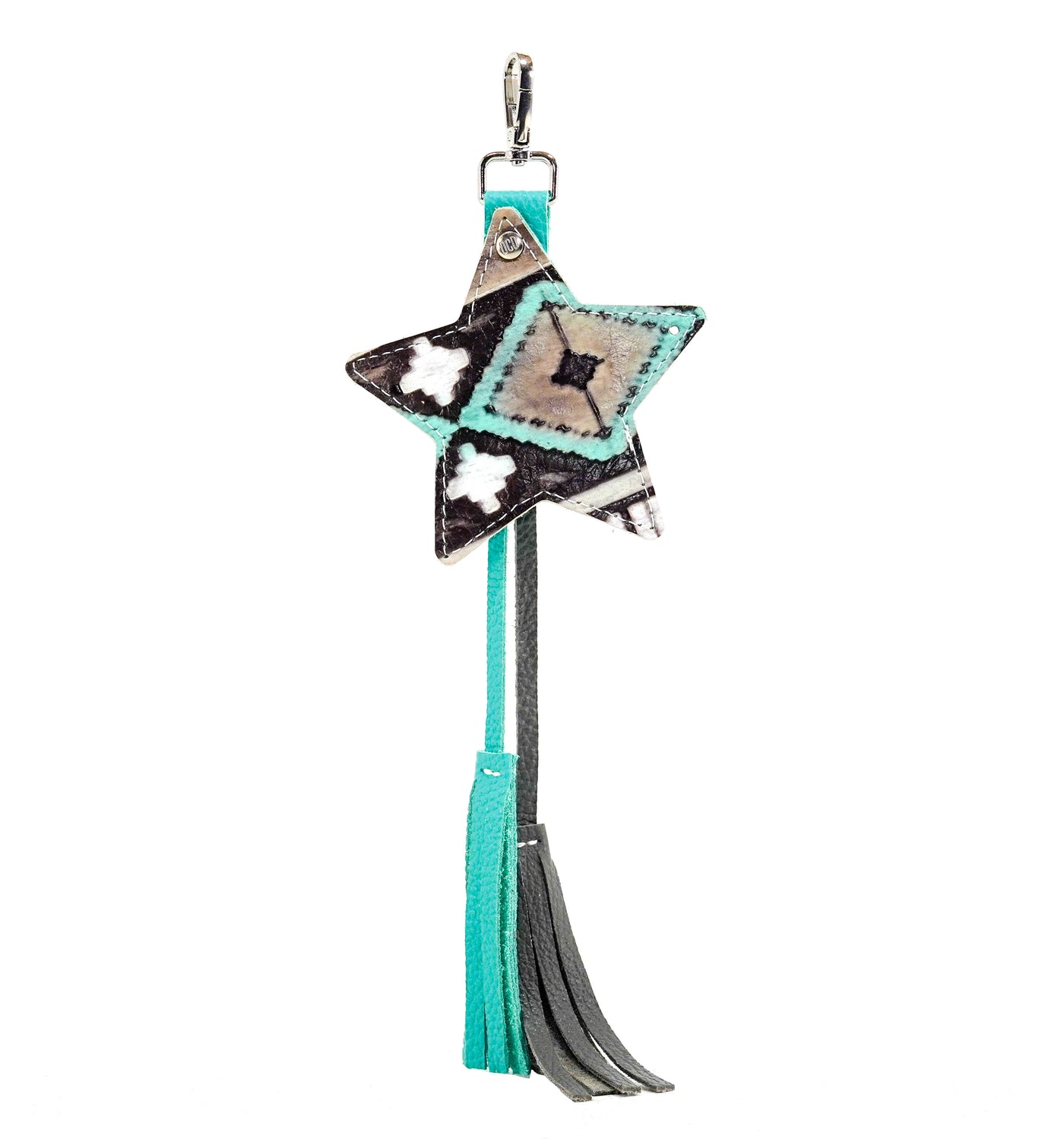 Bag Charm - All Embossed w/ Cocoa Navajo-Bag Charm-Western-Cowhide-Bags-Handmade-Products-Gifts-Dancing Cactus Designs