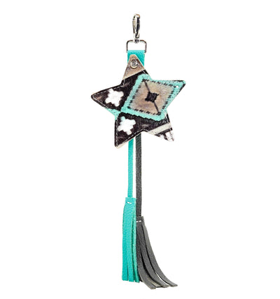 Bag Charm - All Embossed w/ Cocoa Navajo-Bag Charm-Western-Cowhide-Bags-Handmade-Products-Gifts-Dancing Cactus Designs