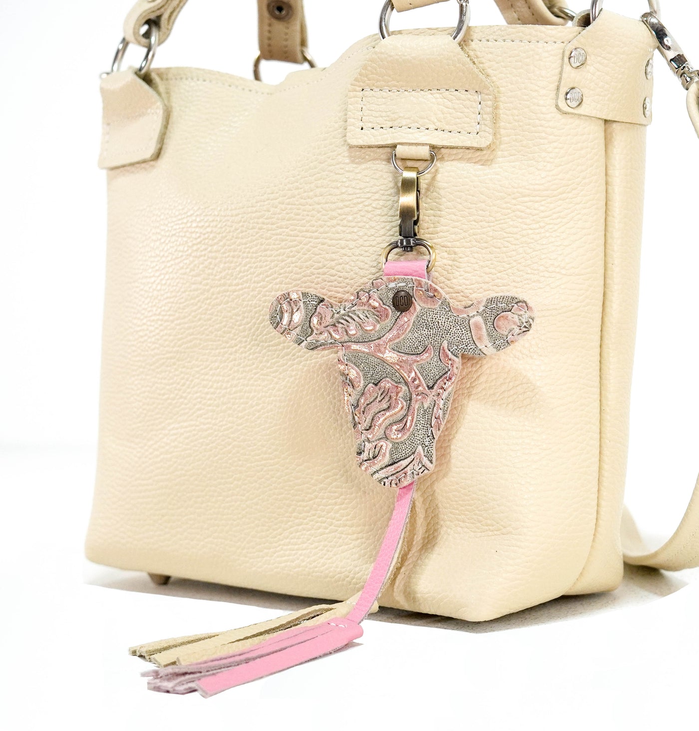 Bag Charm - All Embossed w/ Rose Gold Tool-Bag Charm-Western-Cowhide-Bags-Handmade-Products-Gifts-Dancing Cactus Designs