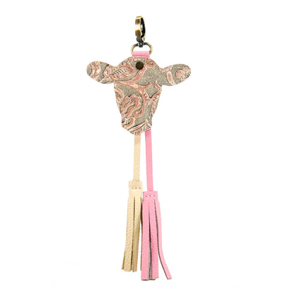Bag Charm - All Embossed w/ Rose Gold Tool-Bag Charm-Western-Cowhide-Bags-Handmade-Products-Gifts-Dancing Cactus Designs