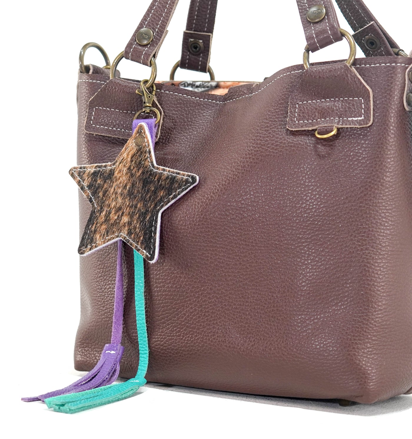 Bag Charm - Brindle w/ No Embossed-Bag Charm-Western-Cowhide-Bags-Handmade-Products-Gifts-Dancing Cactus Designs