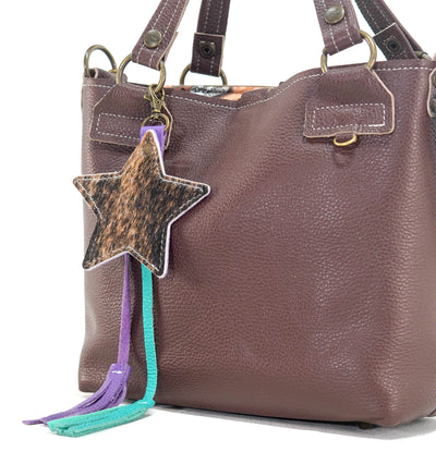 Bag Charm - Brindle w/ No Embossed-Bag Charm-Western-Cowhide-Bags-Handmade-Products-Gifts-Dancing Cactus Designs
