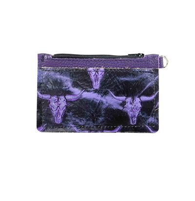 Bandit Wallet - All Embossed w/ Midnight Rain Skulls-Bandit Wallet-Western-Cowhide-Bags-Handmade-Products-Gifts-Dancing Cactus Designs