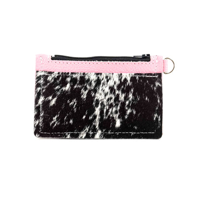 Bandit Wallet - Black & White w/ Barbie Croc-Bandit Wallet-Western-Cowhide-Bags-Handmade-Products-Gifts-Dancing Cactus Designs