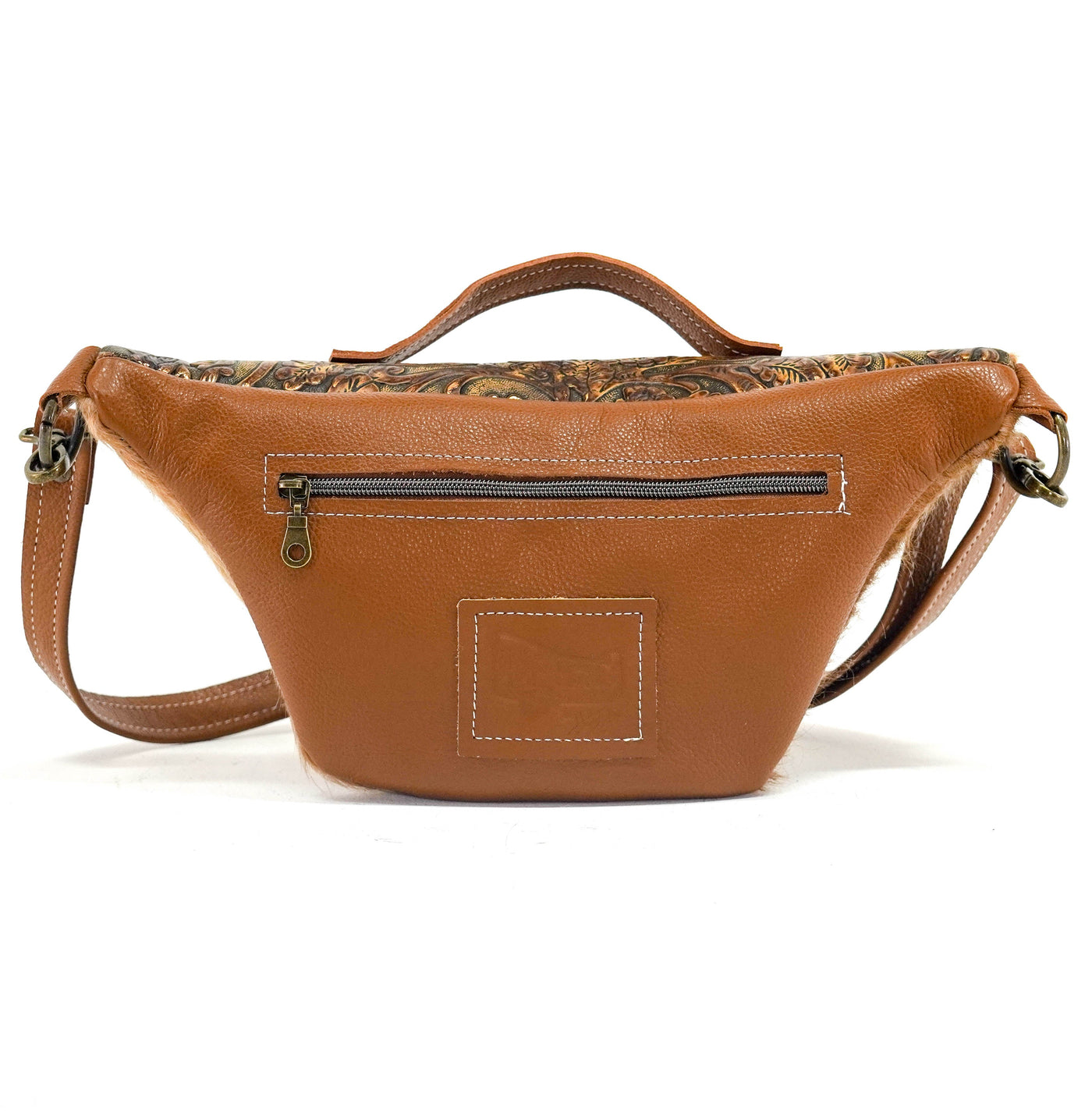 Bum Bag - Light Brindle w/ Wyoming Tool-Bum Bag-Western-Cowhide-Bags-Handmade-Products-Gifts-Dancing Cactus Designs