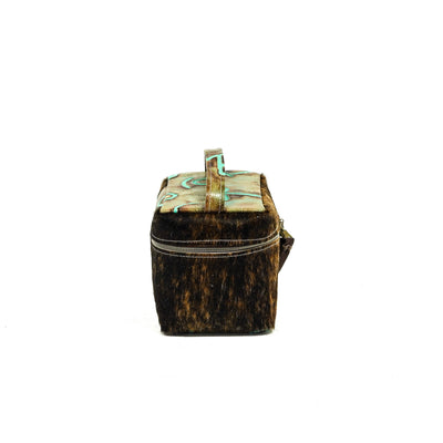 Caboose - Exotic Brindle w/ Turquoise Brands-Caboose-Western-Cowhide-Bags-Handmade-Products-Gifts-Dancing Cactus Designs