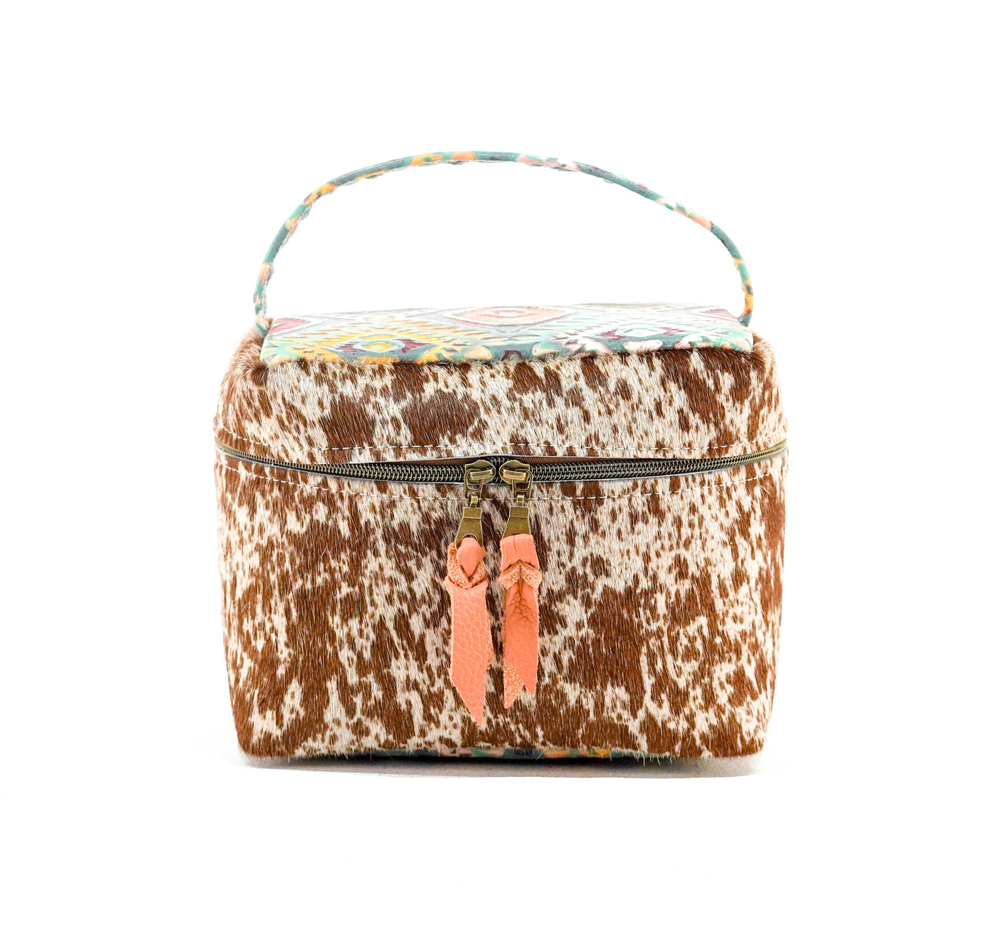 Caboose - Longhorn w/ Rainbow Aztec-Caboose-Western-Cowhide-Bags-Handmade-Products-Gifts-Dancing Cactus Designs