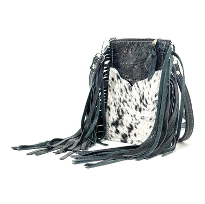 Carrie - Black & White w/ Onyx Tool-Carrie-Western-Cowhide-Bags-Handmade-Products-Gifts-Dancing Cactus Designs