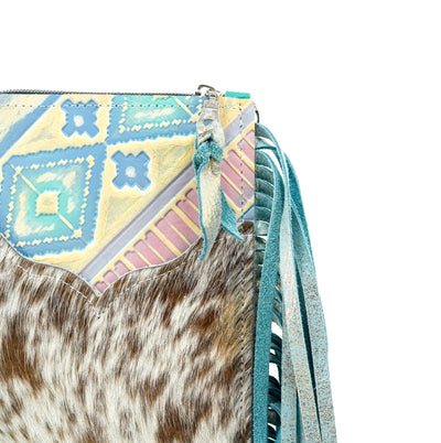 Carrie - Chocolate & White w/ Encanto Navajo-Carrie-Western-Cowhide-Bags-Handmade-Products-Gifts-Dancing Cactus Designs