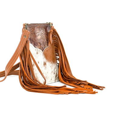 Carrie - Longhorn w/ Brandy Tool-Carrie-Western-Cowhide-Bags-Handmade-Products-Gifts-Dancing Cactus Designs