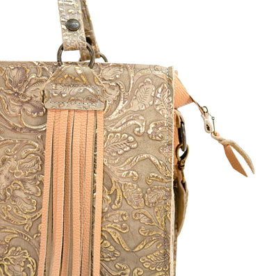 Clerk - All Embossed w/ Golden Tool-Clerk-Western-Cowhide-Bags-Handmade-Products-Gifts-Dancing Cactus Designs