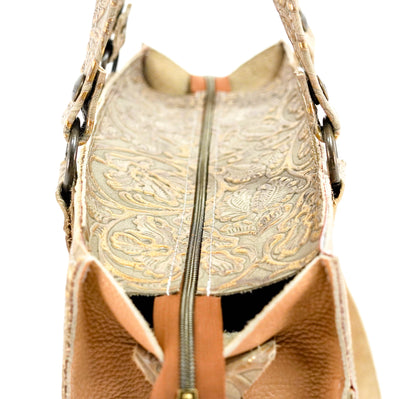Clerk - All Embossed w/ Golden Tool-Clerk-Western-Cowhide-Bags-Handmade-Products-Gifts-Dancing Cactus Designs