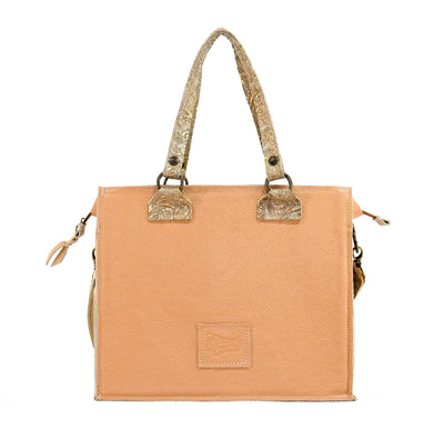 Clerk - All Embossed w/ Golden Tool-Clerk-Western-Cowhide-Bags-Handmade-Products-Gifts-Dancing Cactus Designs