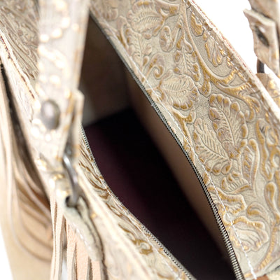 Clerk - All Embossed w/ Golden Tool-Clerk-Western-Cowhide-Bags-Handmade-Products-Gifts-Dancing Cactus Designs
