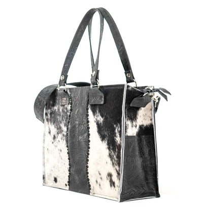 Clerk - Black & White w/ Onyx Denver Tool-Clerk-Western-Cowhide-Bags-Handmade-Products-Gifts-Dancing Cactus Designs