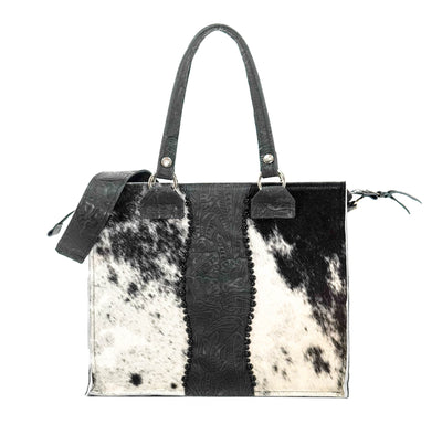 Clerk - Black & White w/ Onyx Denver Tool-Clerk-Western-Cowhide-Bags-Handmade-Products-Gifts-Dancing Cactus Designs