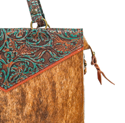 Clerk - Brindle w/ Evergreen tool-Clerk-Western-Cowhide-Bags-Handmade-Products-Gifts-Dancing Cactus Designs