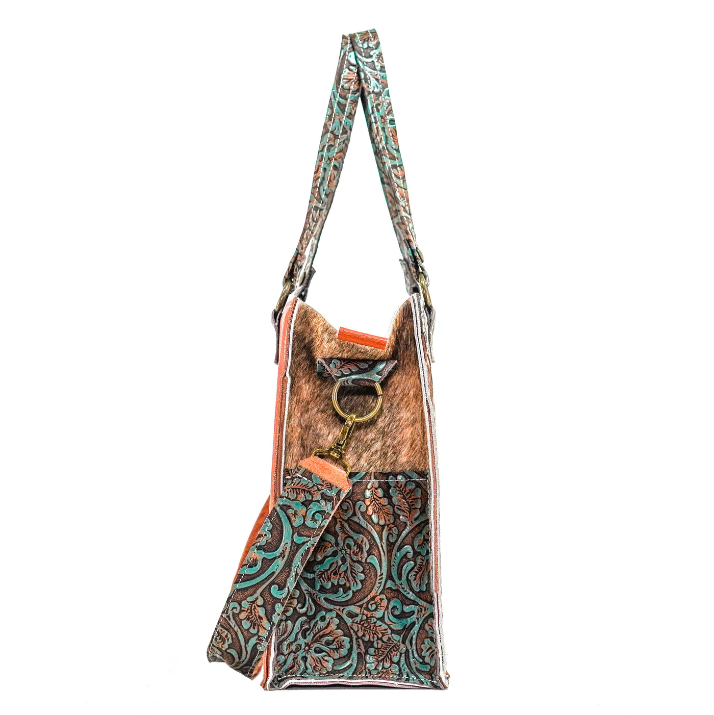 Clerk - Brindle w/ Evergreen tool-Clerk-Western-Cowhide-Bags-Handmade-Products-Gifts-Dancing Cactus Designs