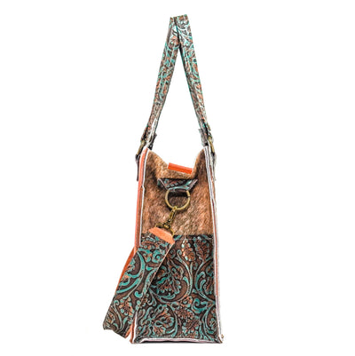 Clerk - Brindle w/ Evergreen tool-Clerk-Western-Cowhide-Bags-Handmade-Products-Gifts-Dancing Cactus Designs