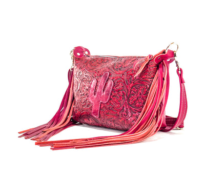Cosmic Cowgirl - All Embossed w/ Red Tool-Cosmic Cowgirl-Western-Cowhide-Bags-Handmade-Products-Gifts-Dancing Cactus Designs