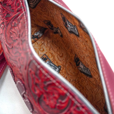 Cosmic Cowgirl - All Embossed w/ Red Tool-Cosmic Cowgirl-Western-Cowhide-Bags-Handmade-Products-Gifts-Dancing Cactus Designs