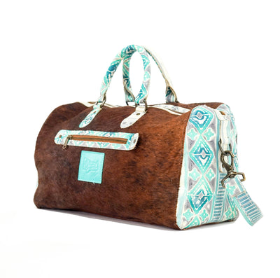 Duffel - Red Brindle w/ Royston Navajo-Duffel-Western-Cowhide-Bags-Handmade-Products-Gifts-Dancing Cactus Designs
