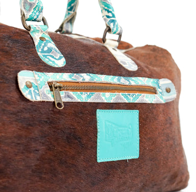 Duffel - Red Brindle w/ Royston Navajo-Duffel-Western-Cowhide-Bags-Handmade-Products-Gifts-Dancing Cactus Designs
