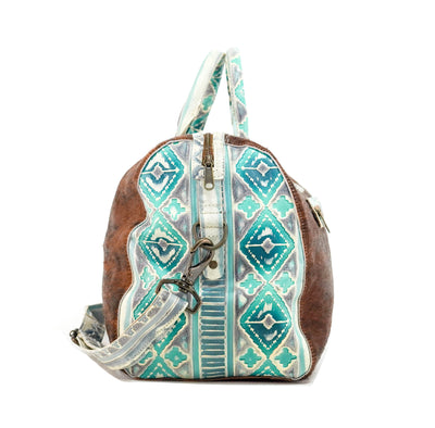 Duffel - Red Brindle w/ Royston Navajo-Duffel-Western-Cowhide-Bags-Handmade-Products-Gifts-Dancing Cactus Designs