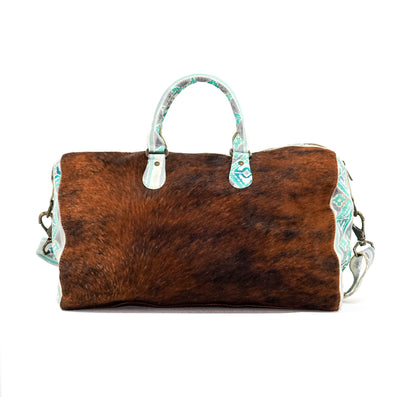 Duffel - Red Brindle w/ Royston Navajo-Duffel-Western-Cowhide-Bags-Handmade-Products-Gifts-Dancing Cactus Designs