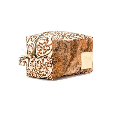 Dutton - Brindle w/ Gold Ivory tool-Dutton-Western-Cowhide-Bags-Handmade-Products-Gifts-Dancing Cactus Designs