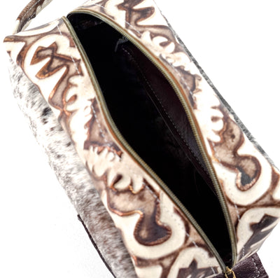 Dutton - Chocolate & White w/ Ivory & Brown Laredo-Dutton-Western-Cowhide-Bags-Handmade-Products-Gifts-Dancing Cactus Designs