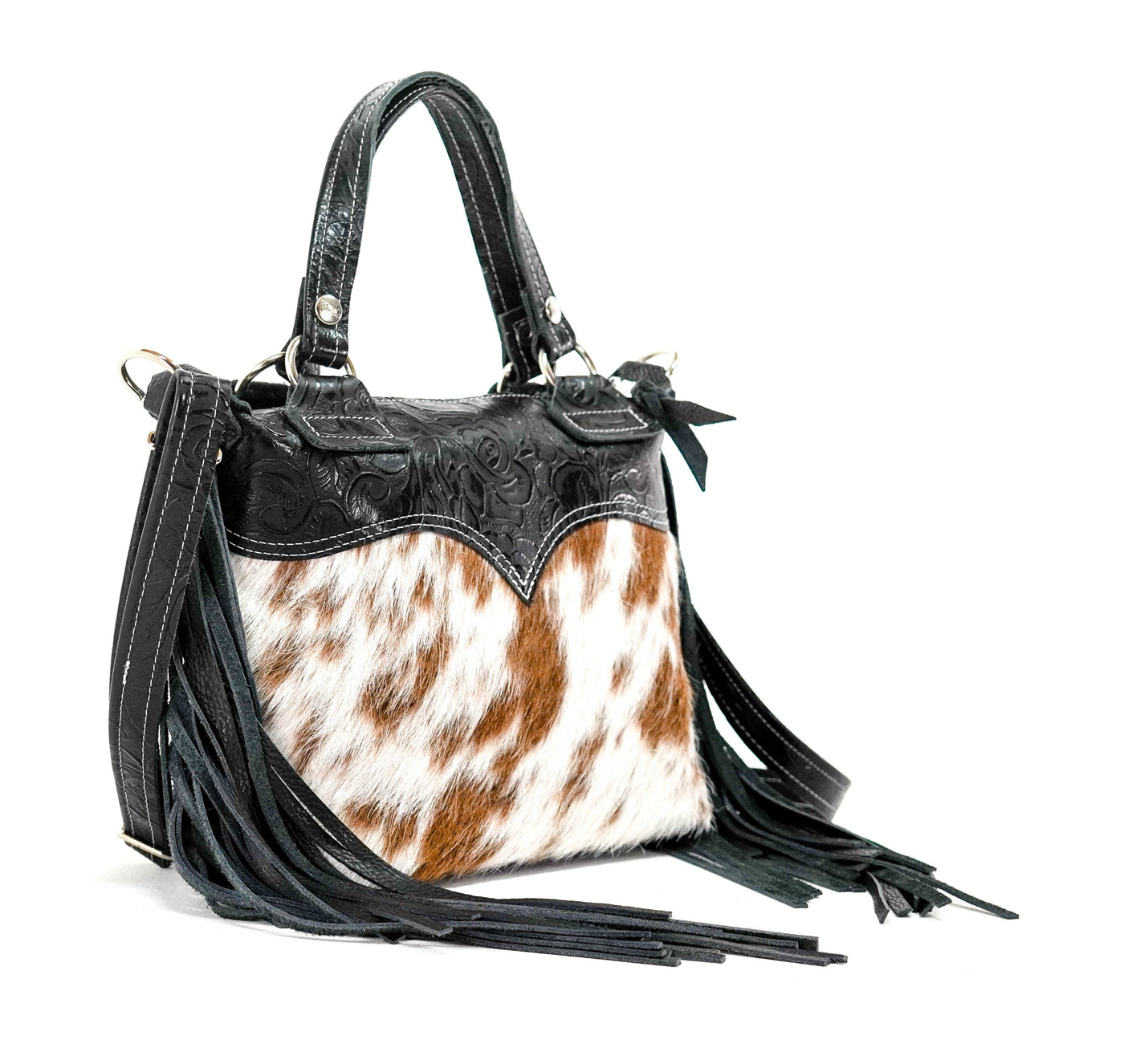 Fancy Annie - Longhorn w/ Onyx Roses-Fancy Annie-Western-Cowhide-Bags-Handmade-Products-Gifts-Dancing Cactus Designs