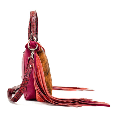 Fancy Annie - Red Brindle w/ Red Tool-Fancy Annie-Western-Cowhide-Bags-Handmade-Products-Gifts-Dancing Cactus Designs