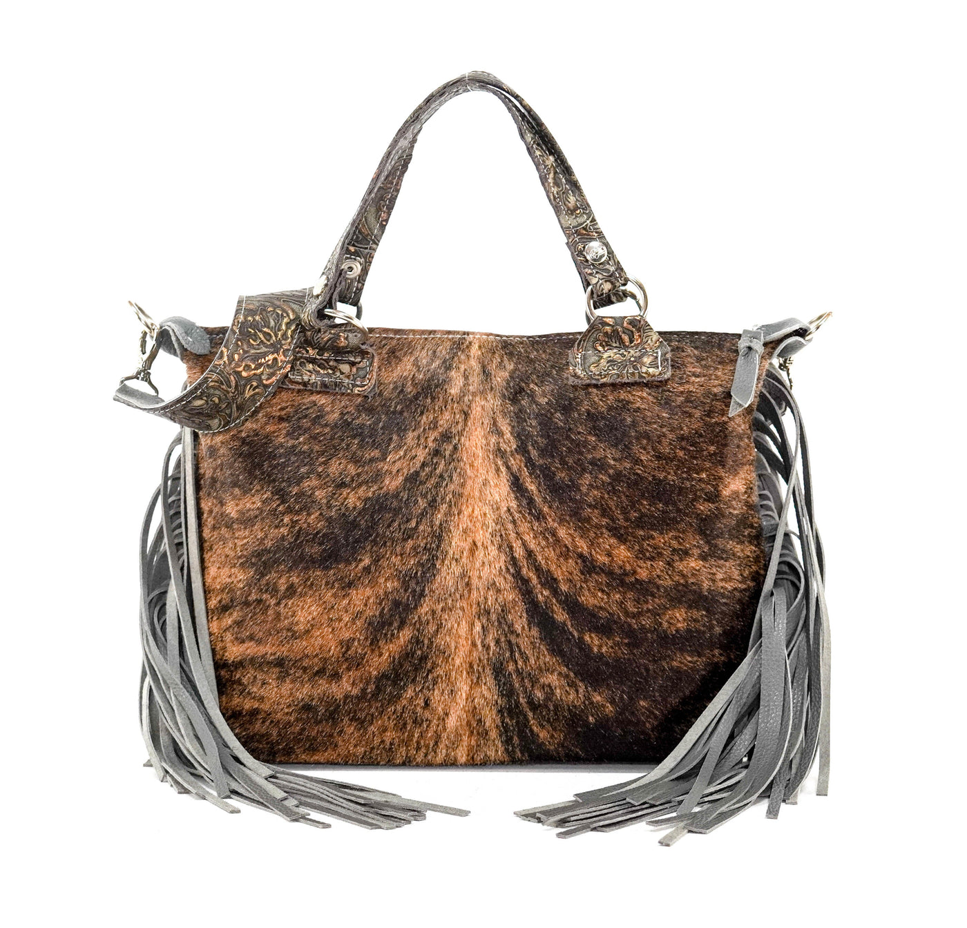 Fancy Oakley - Brindle w/ Gilded Tool-Fancy Oakley-Western-Cowhide-Bags-Handmade-Products-Gifts-Dancing Cactus Designs