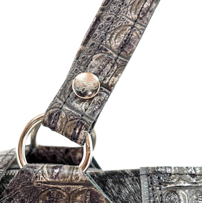 Fancy Oakley - Salt & Pepper w/ Smoke Show Croc-Fancy Oakley-Western-Cowhide-Bags-Handmade-Products-Gifts-Dancing Cactus Designs