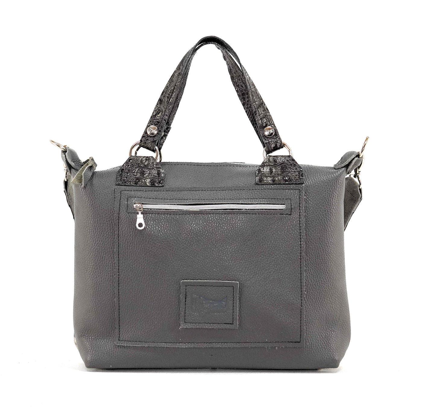 Fancy Oakley - Salt & Pepper w/ Smoke Show Croc-Fancy Oakley-Western-Cowhide-Bags-Handmade-Products-Gifts-Dancing Cactus Designs