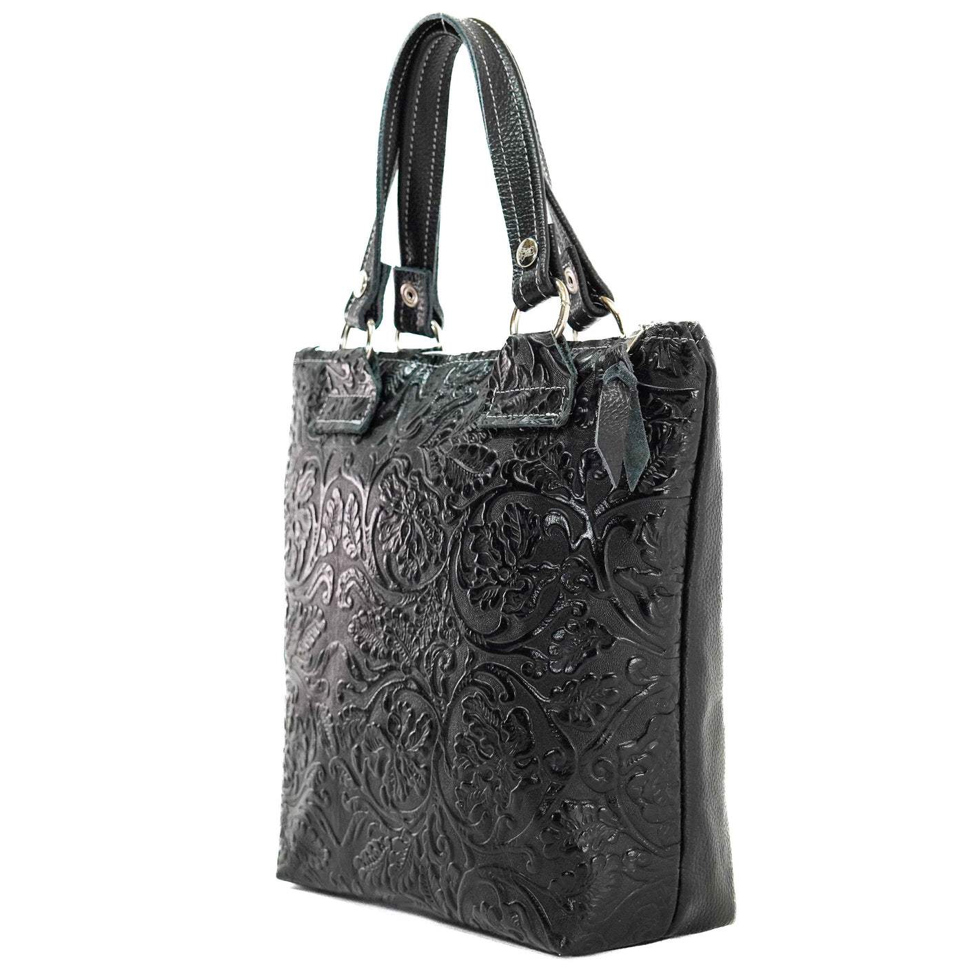 Feed Sack - Black Tool-Feed Sack-Western-Cowhide-Bags-Handmade-Products-Gifts-Dancing Cactus Designs