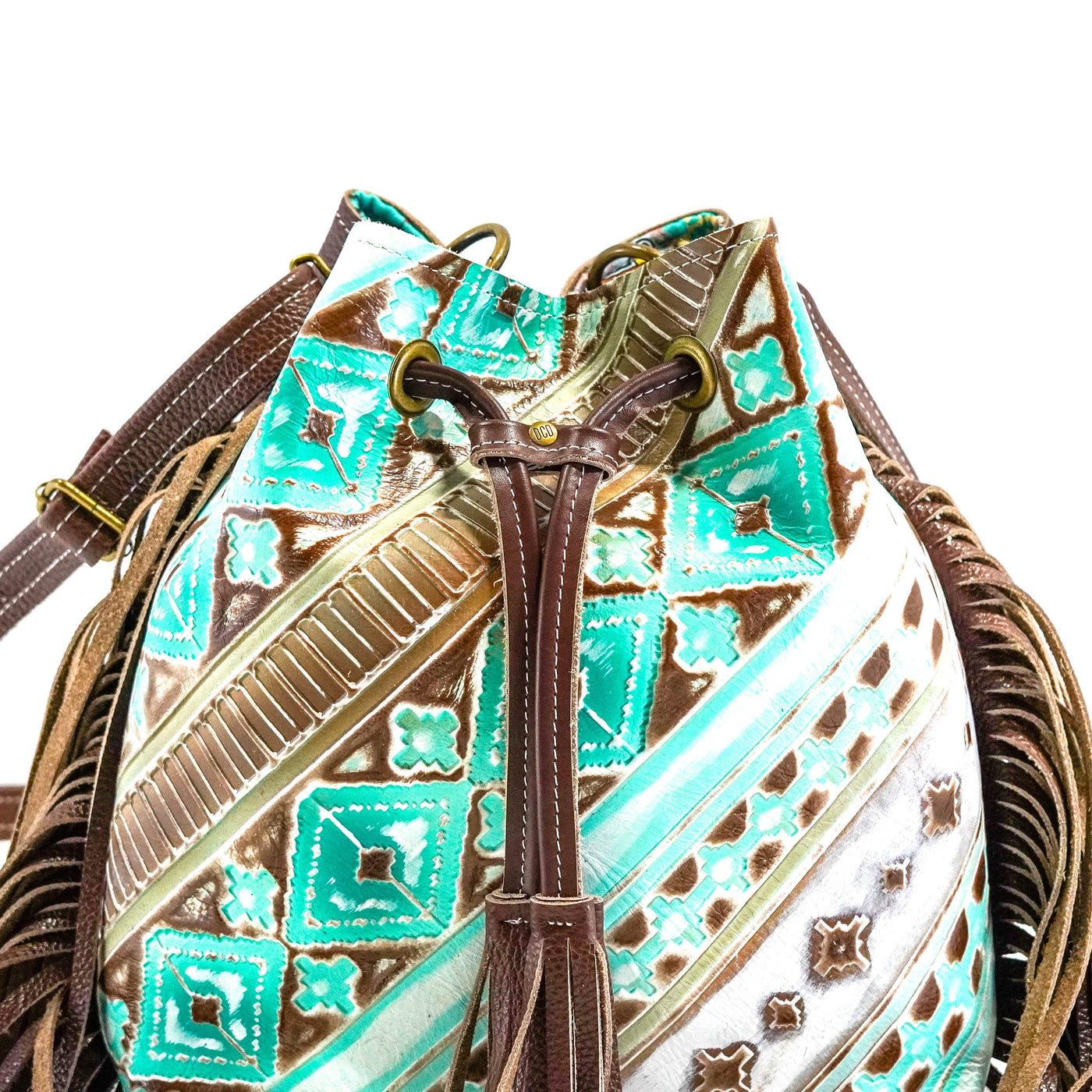 Gabby - All Embossed w/ Bora Bora Navajo-Gabby-Western-Cowhide-Bags-Handmade-Products-Gifts-Dancing Cactus Designs