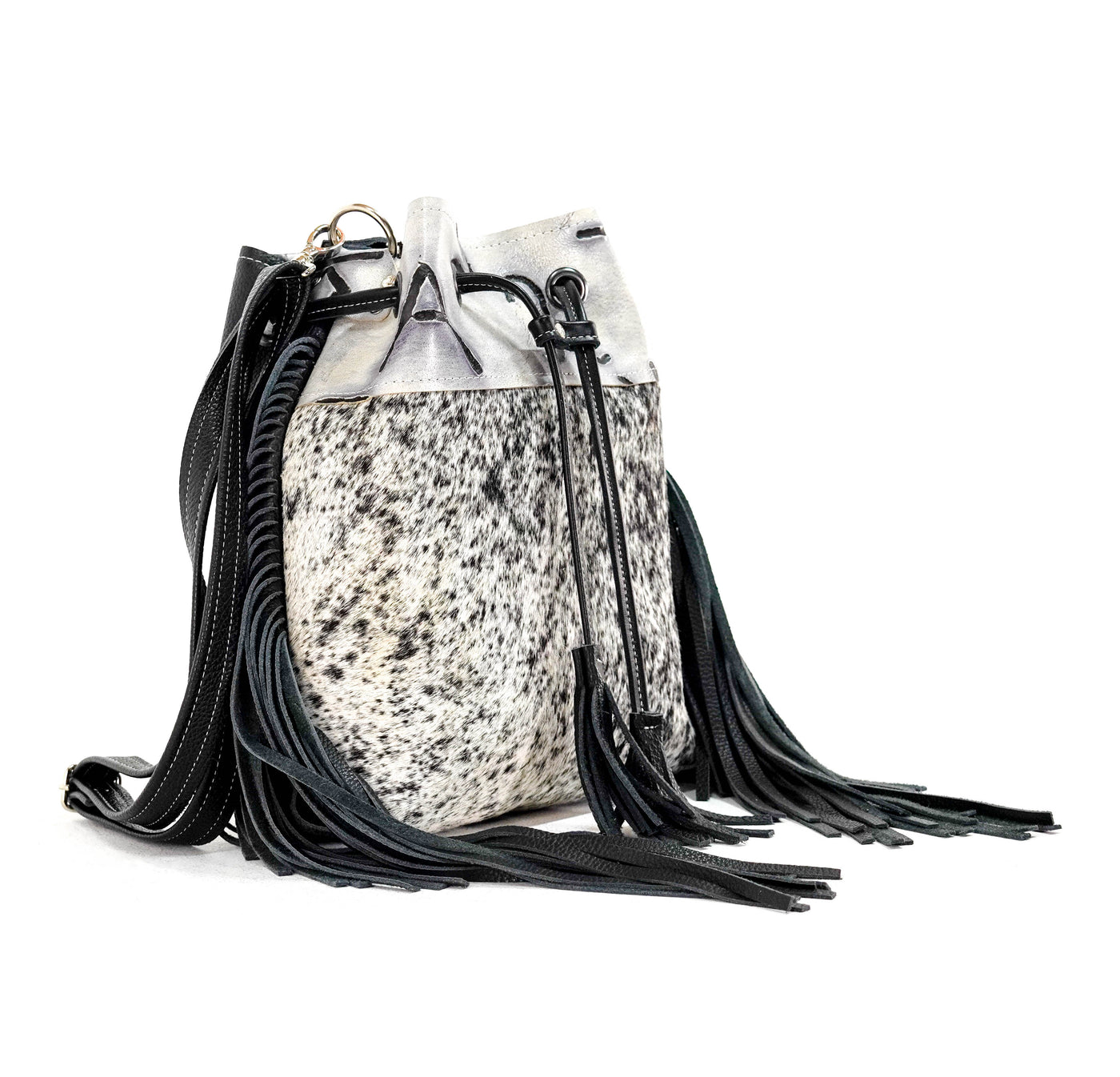 Gabby - Black & White w/ Smoke Show Brands-Gabby-Western-Cowhide-Bags-Handmade-Products-Gifts-Dancing Cactus Designs