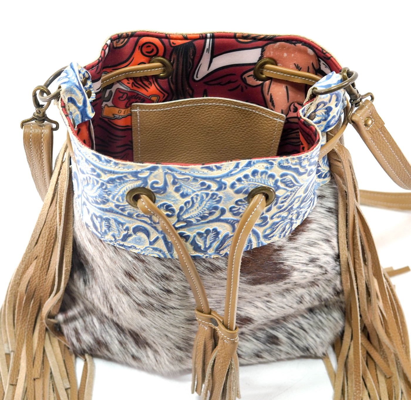 Gabby - Longhorn w/ Galaxy Tool-Gabby-Western-Cowhide-Bags-Handmade-Products-Gifts-Dancing Cactus Designs