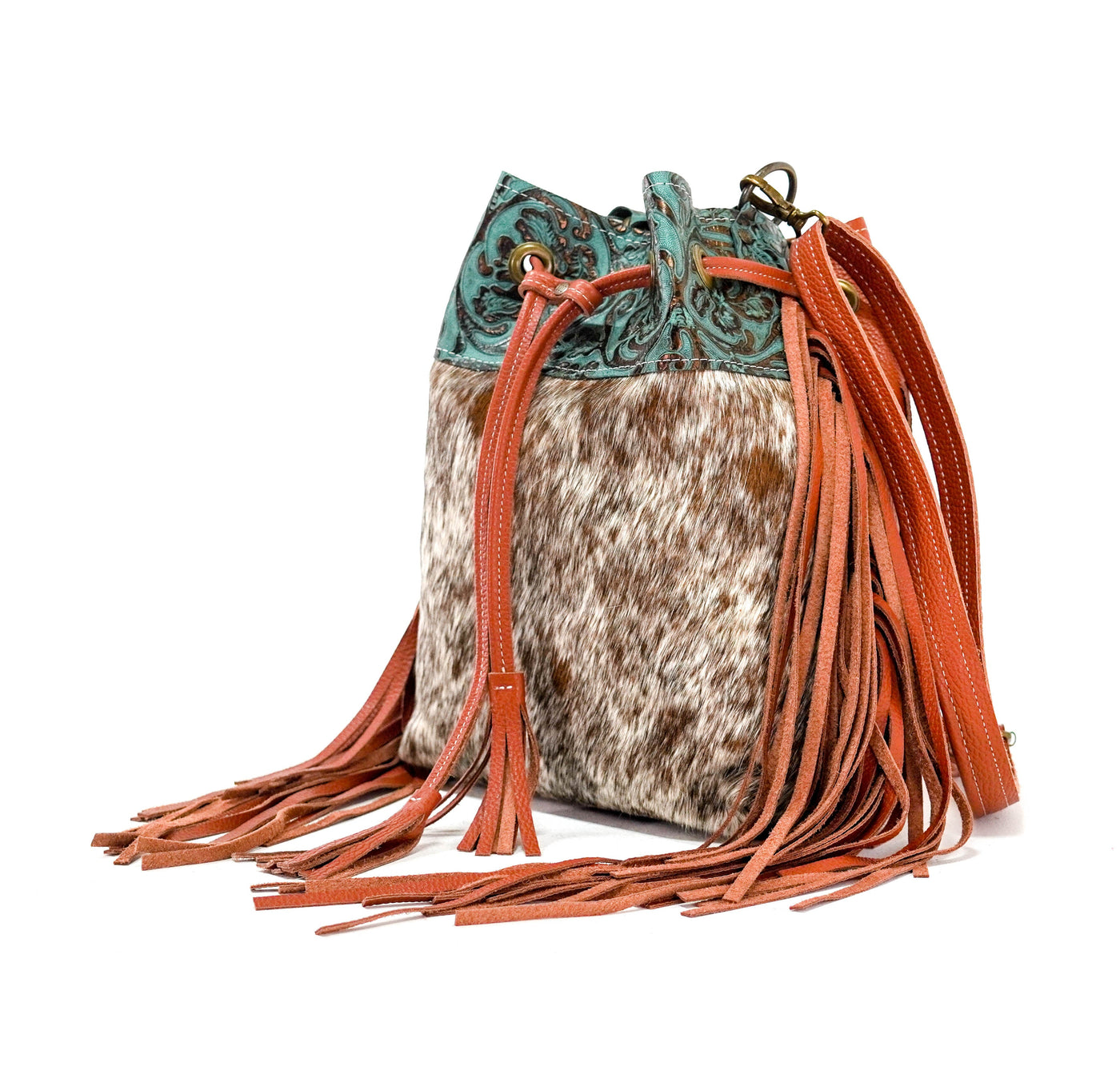 Gabby - Longhorn w/ Lagoon tool-Gabby-Western-Cowhide-Bags-Handmade-Products-Gifts-Dancing Cactus Designs