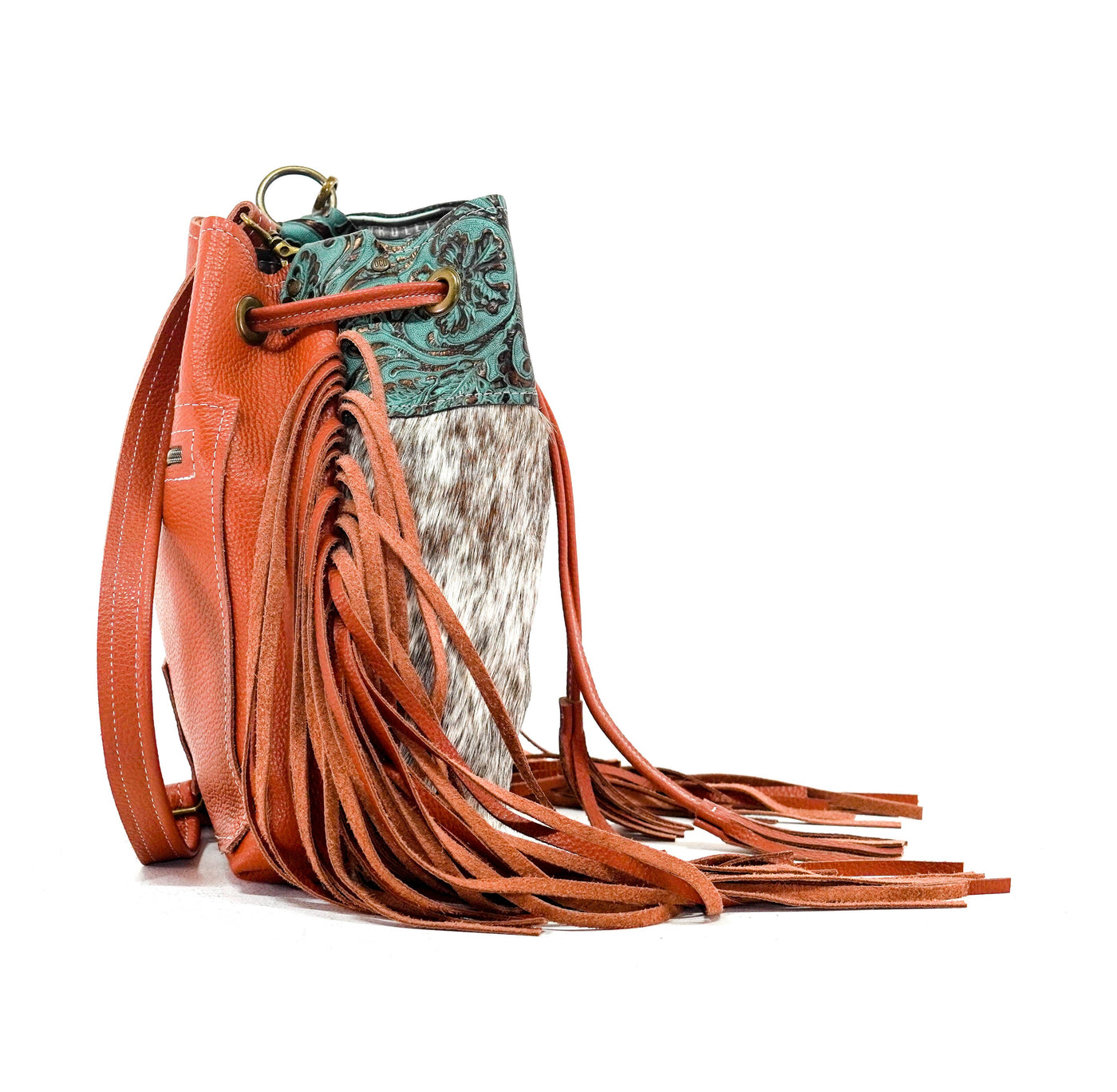 Gabby - Longhorn w/ Lagoon tool-Gabby-Western-Cowhide-Bags-Handmade-Products-Gifts-Dancing Cactus Designs