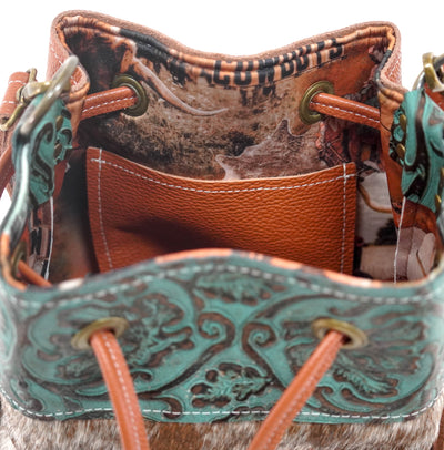 Gabby - Longhorn w/ Lagoon tool-Gabby-Western-Cowhide-Bags-Handmade-Products-Gifts-Dancing Cactus Designs