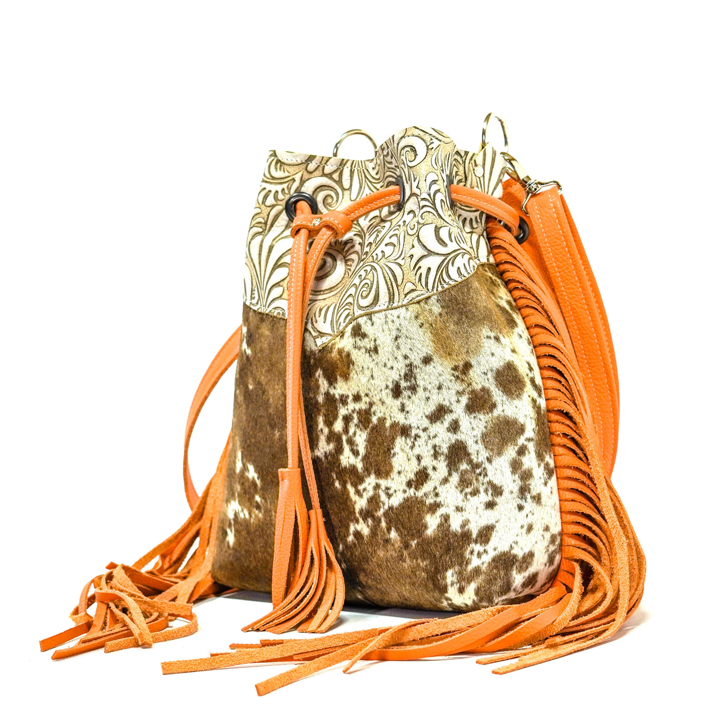 Gabby - Oil Spot w/ Bone Caracole-Gabby-Western-Cowhide-Bags-Handmade-Products-Gifts-Dancing Cactus Designs