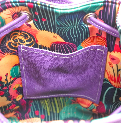 Gabby - Salt & Pepper w/ Purple Leather-Gabby-Western-Cowhide-Bags-Handmade-Products-Gifts-Dancing Cactus Designs