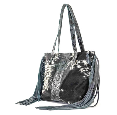June - Black & White w/ Black Laredo-June-Western-Cowhide-Bags-Handmade-Products-Gifts-Dancing Cactus Designs