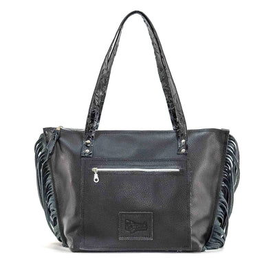 June - Black & White w/ Black Laredo-June-Western-Cowhide-Bags-Handmade-Products-Gifts-Dancing Cactus Designs